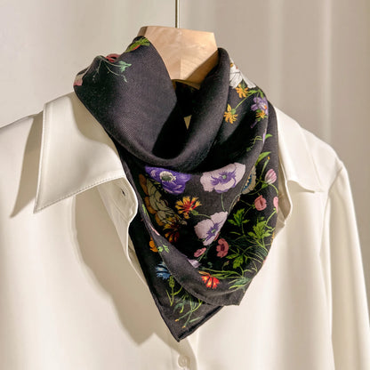 Kensington Garden – Double-Sided 70% Wool 30% Silk Scarf