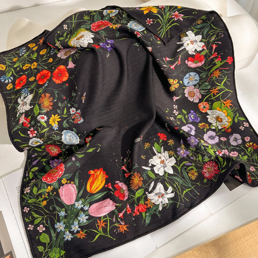 Kensington Garden – Double-Sided 70% Wool 30% Silk Scarf