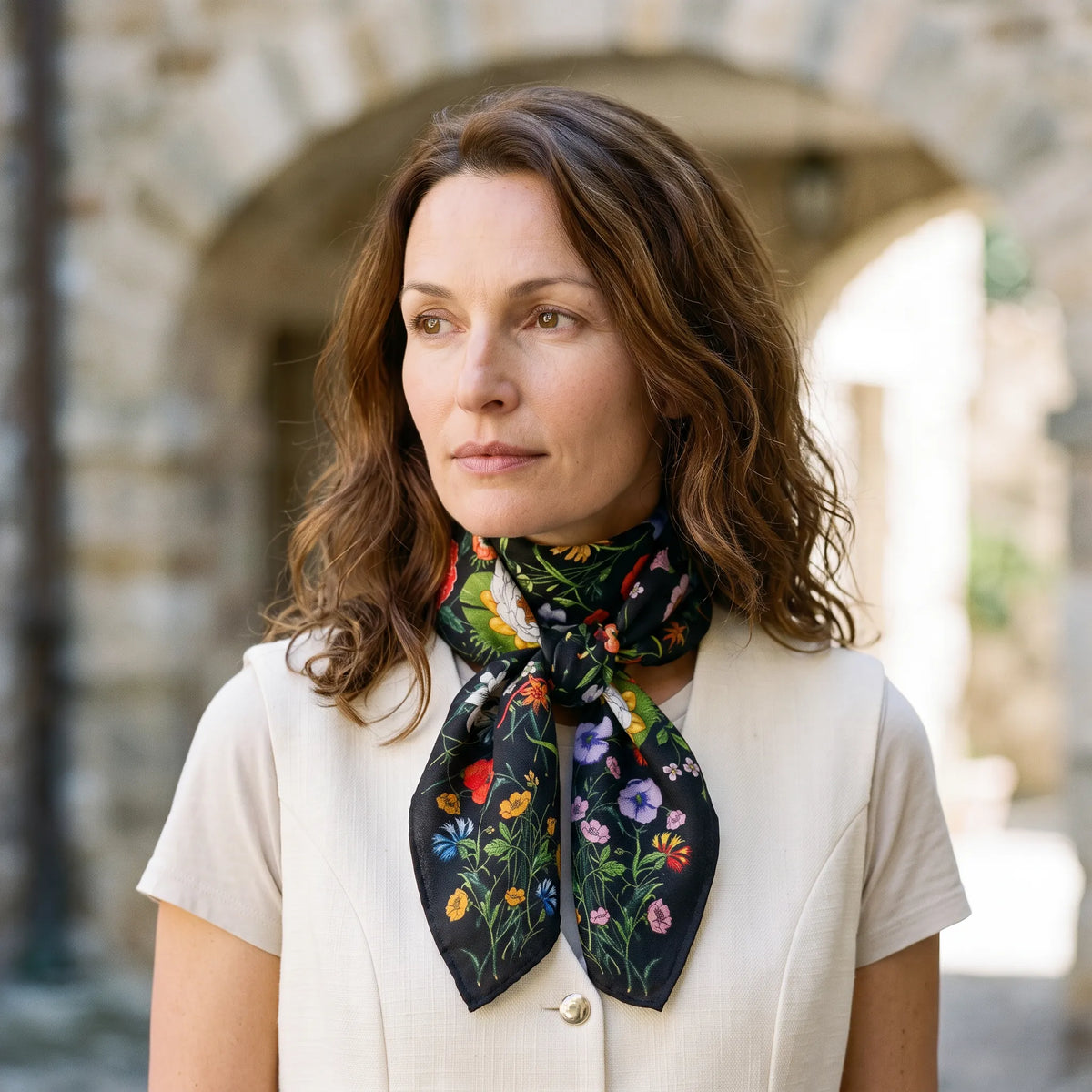 Kensington Garden – Double-Sided 70% Wool 30% Silk Scarf