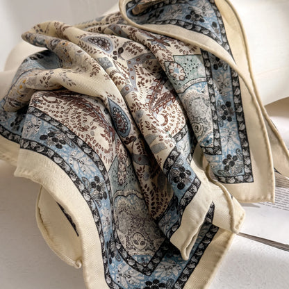 Belgravia Paisley – Double-Sided 70% Wool 30% Silk Scarf