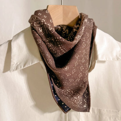 Knightsbridge Bandana – Double-Sided 70% Wool 30% Silk Scarf