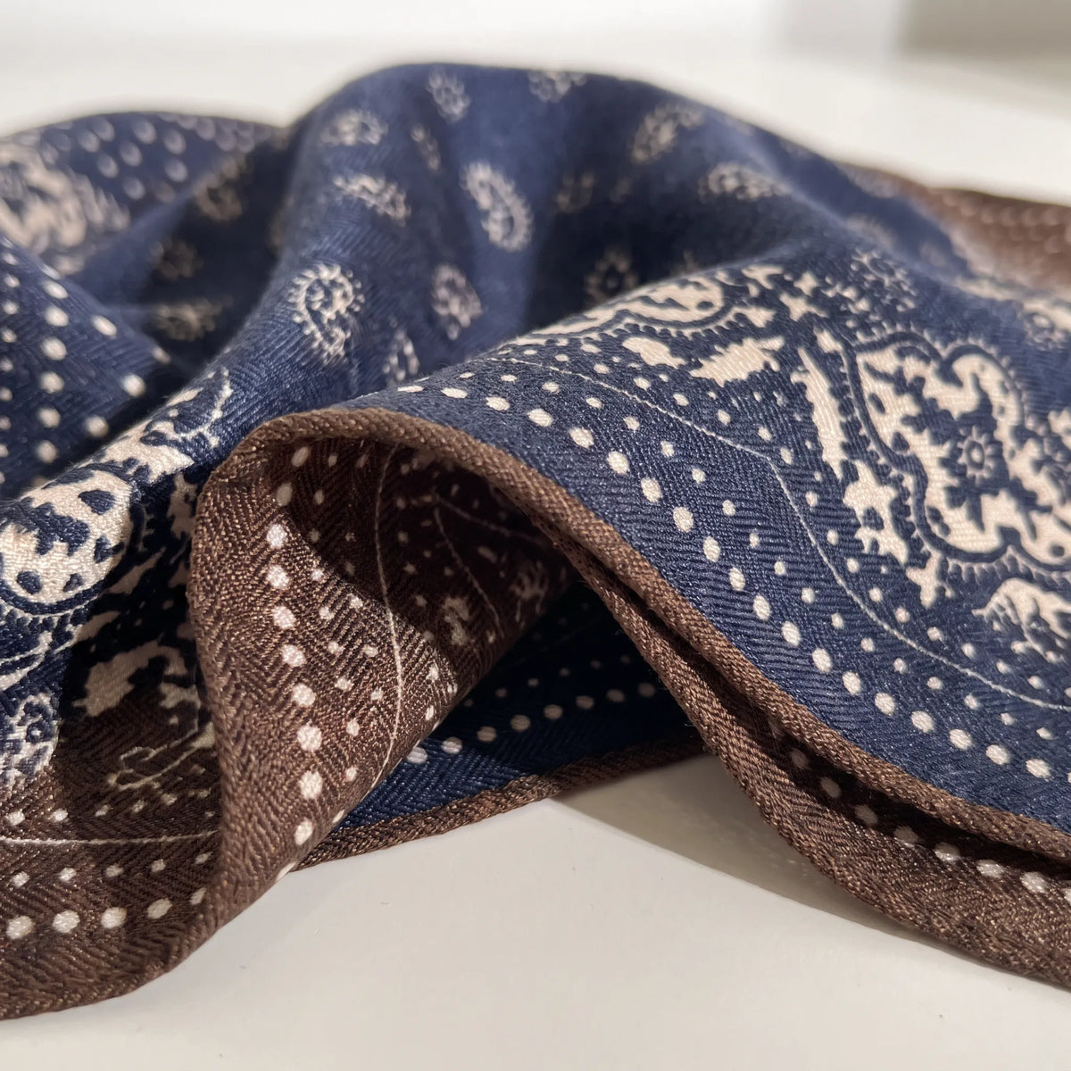 Knightsbridge Bandana – Double-Sided 70% Wool 30% Silk Scarf