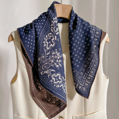 Knightsbridge Bandana – Double-Sided 70% Wool 30% Silk Scarf