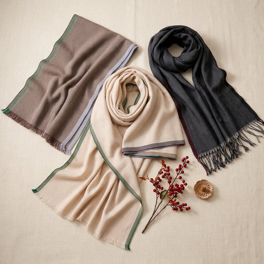 Marylebone Herringbone – 100% Cashmere Shawl Scarf