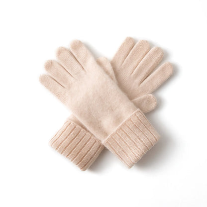 Fine Rib – 100% Cashmere Gloves | Ribbed Cuff