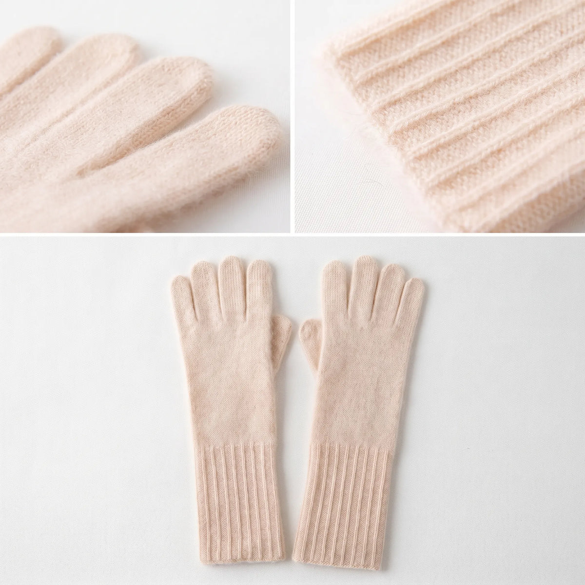 Fine Rib – 100% Cashmere Gloves | Ribbed Cuff