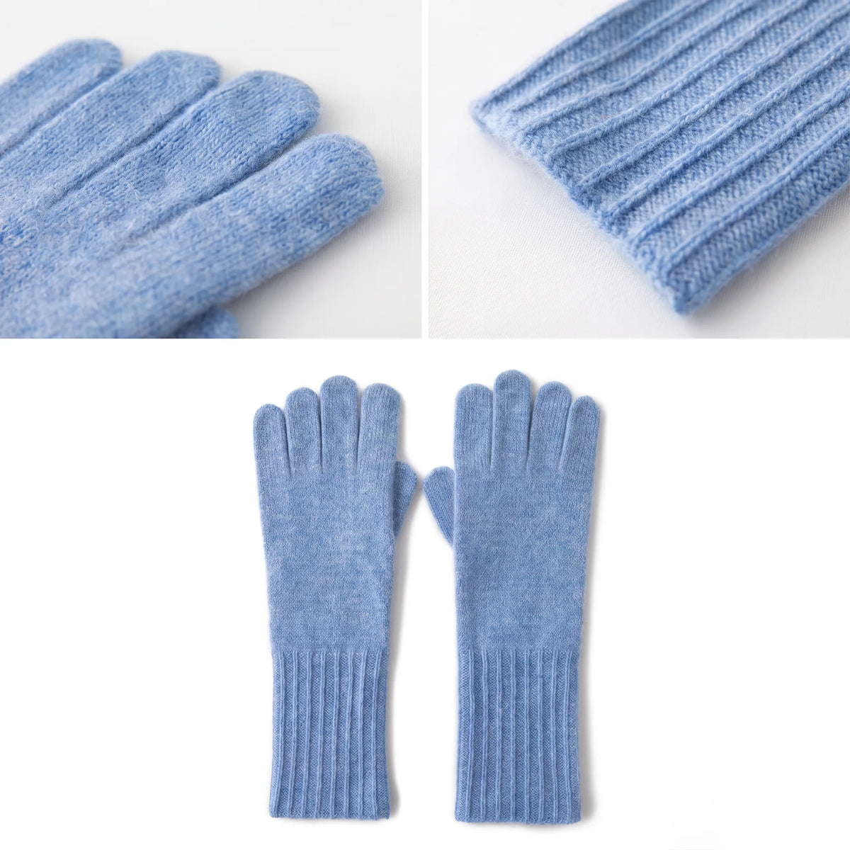 Fine Rib – 100% Cashmere Gloves | Ribbed Cuff