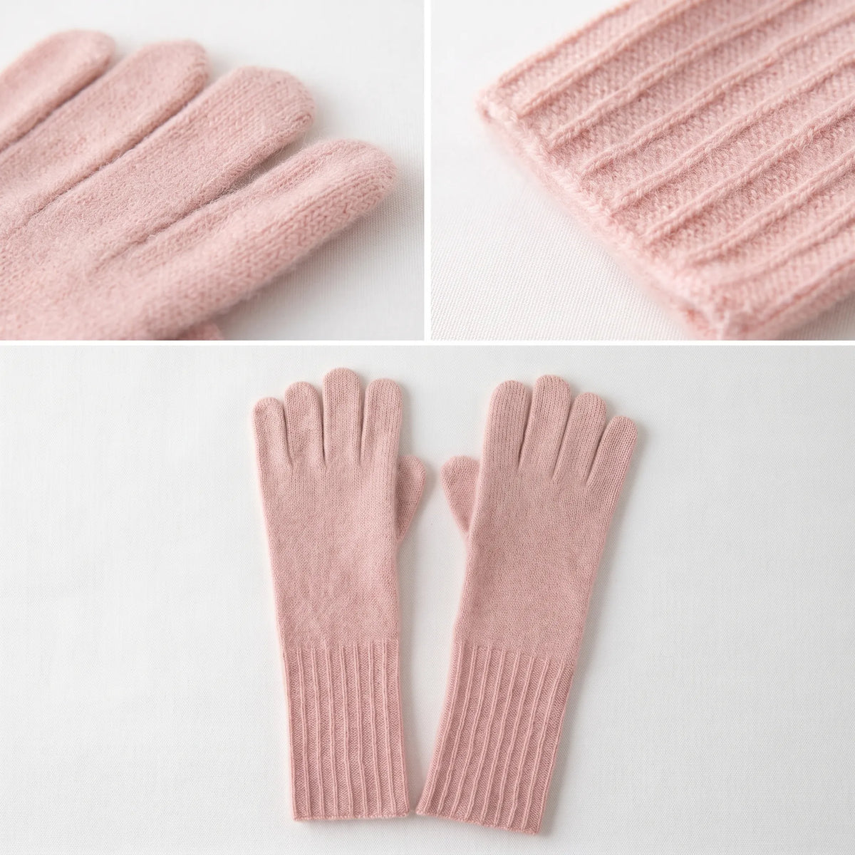 Fine Rib – 100% Cashmere Gloves | Ribbed Cuff