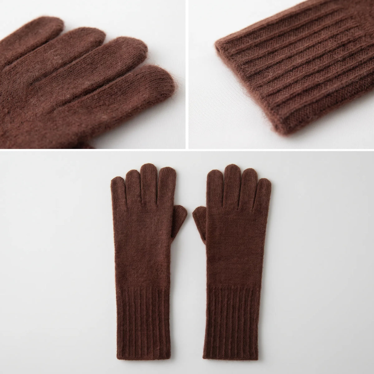 Fine Rib – 100% Cashmere Gloves | Ribbed Cuff