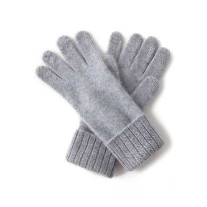 Fine Rib – 100% Cashmere Gloves | Ribbed Cuff