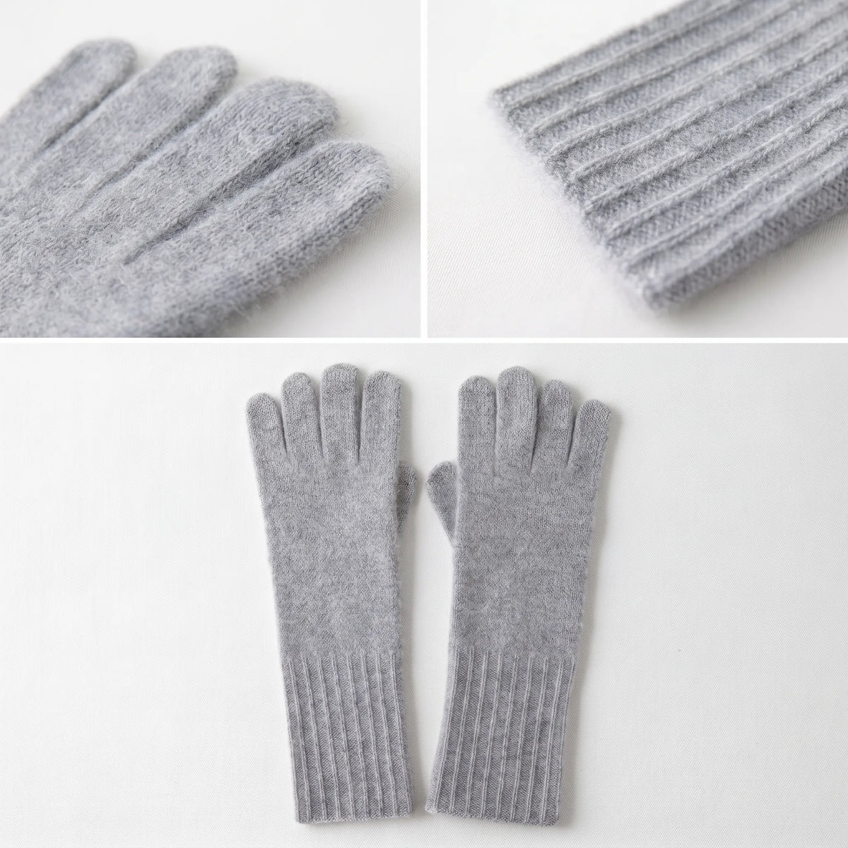 Fine Rib – 100% Cashmere Gloves | Ribbed Cuff