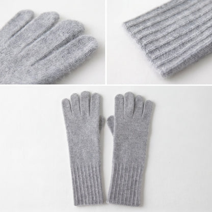 Fine Rib – 100% Cashmere Gloves | Ribbed Cuff