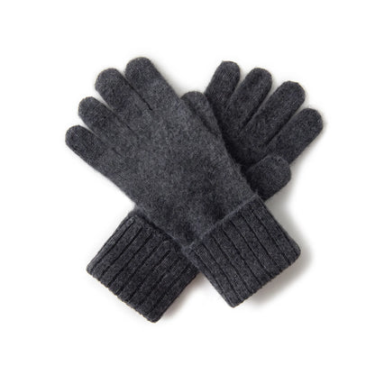 Fine Rib – 100% Cashmere Gloves | Ribbed Cuff