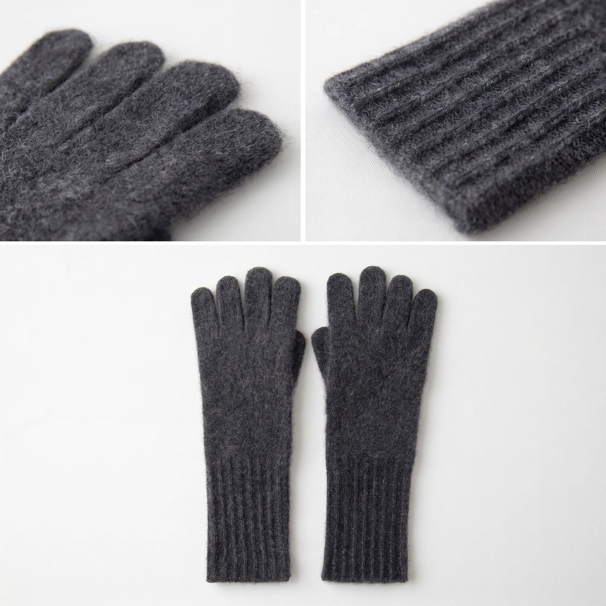 Fine Rib – 100% Cashmere Gloves | Ribbed Cuff