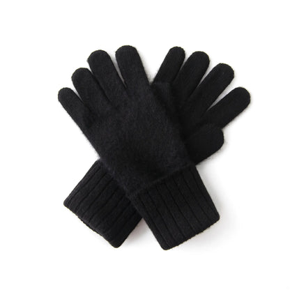 Fine Rib – 100% Cashmere Gloves | Ribbed Cuff