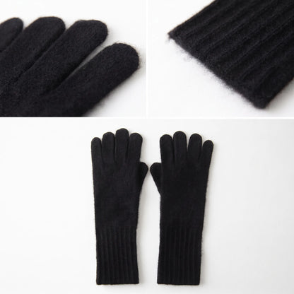 Fine Rib – 100% Cashmere Gloves | Ribbed Cuff