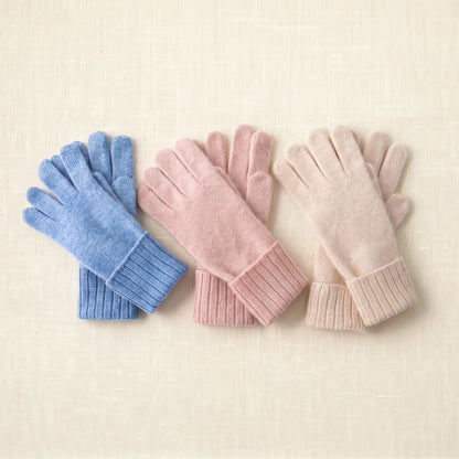 Fine Rib – 100% Cashmere Gloves | Ribbed Cuff