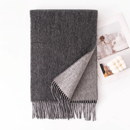 Liora Duo – Double-Sided 100% Wool Scarf | 160g