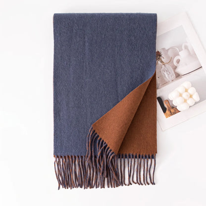 Liora Duo – Double-Sided 100% Wool Scarf | 160g