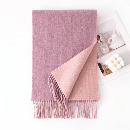 Liora Duo – Double-Sided 100% Wool Scarf | 160g
