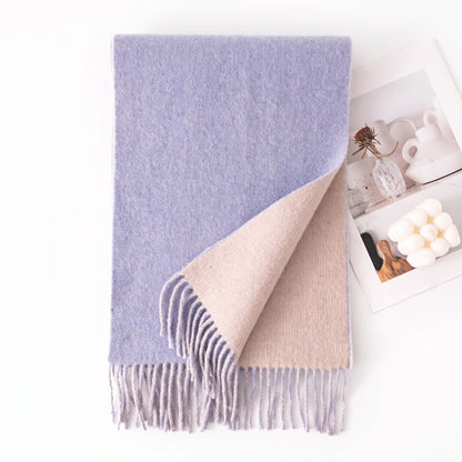 Liora Duo – Double-Sided 100% Wool Scarf | 160g