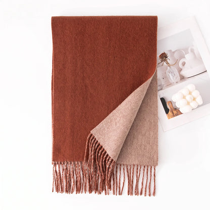 Liora Duo – Double-Sided 100% Wool Scarf | 160g