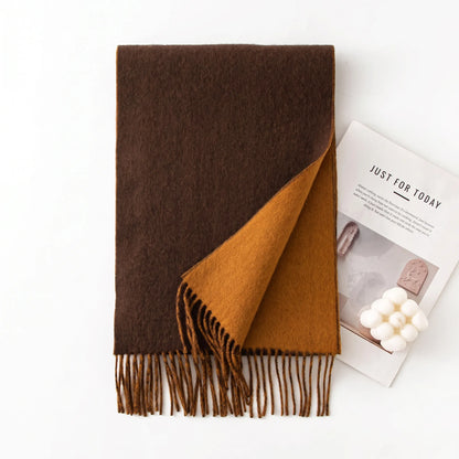 Liora Duo – Double-Sided 100% Wool Scarf | 160g