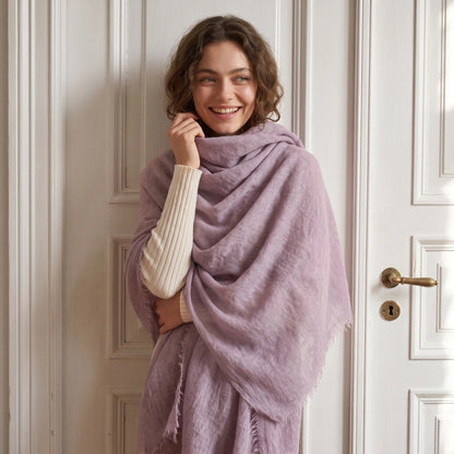 Cloud Ripple – 100% Cashmere Travel Shawl | Ultra-Fine