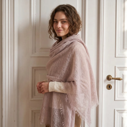Cloud Ripple – 100% Cashmere Travel Shawl | Ultra-Fine
