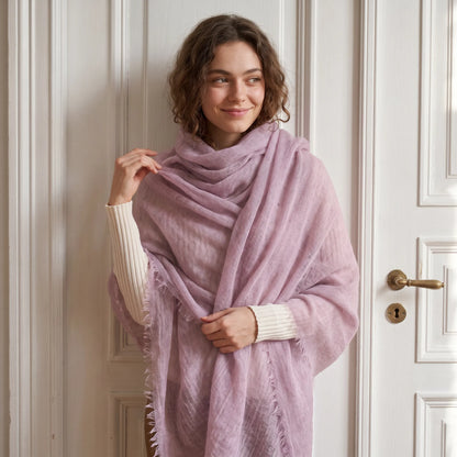 Cloud Ripple – 100% Cashmere Travel Shawl | Ultra-Fine